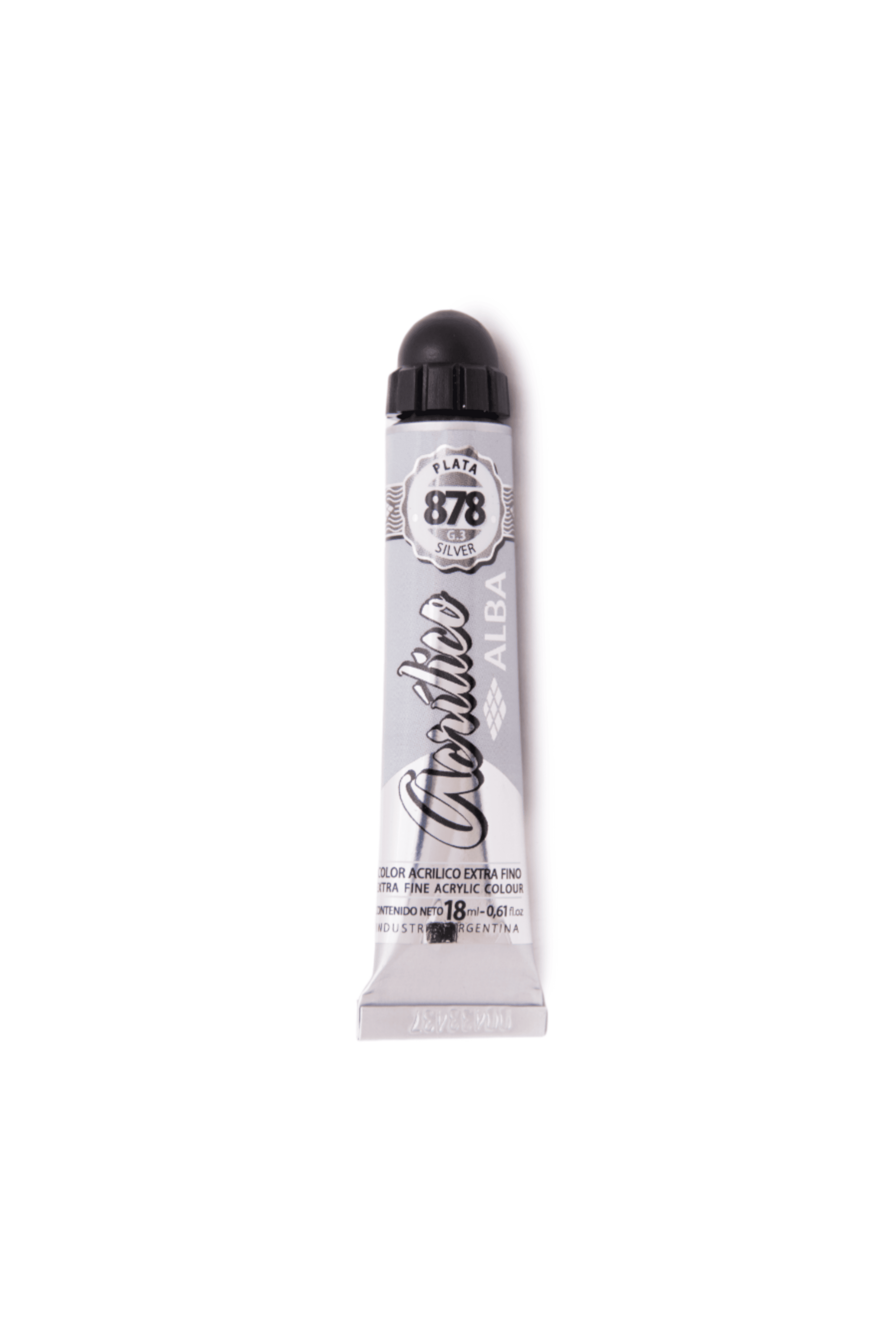 Acrilico profesional alba g3 878 plata 18ml - 18ML - Alba Artística
