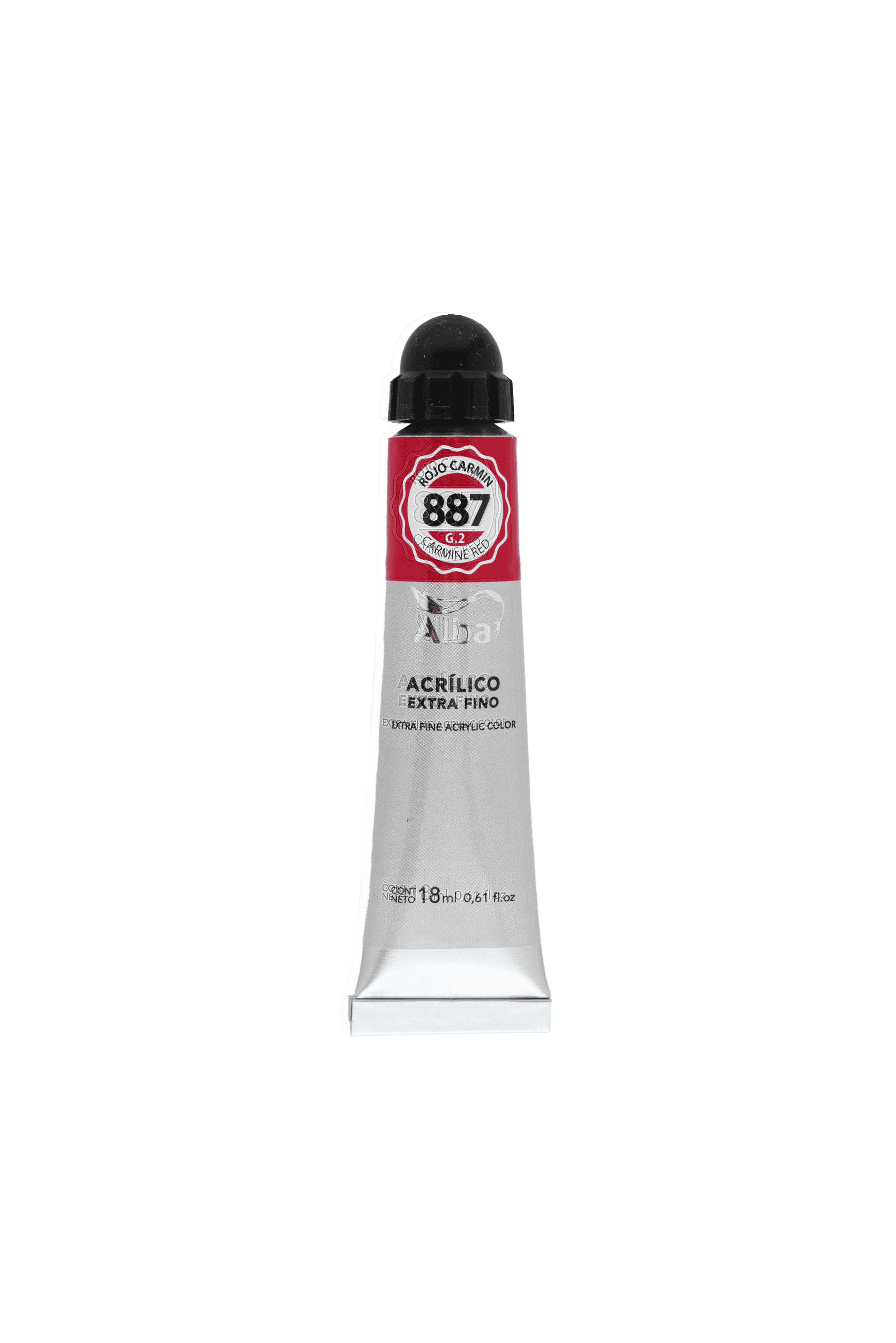 Acrilico profesional alba g2 887 rojo carmin 18ml - 18ML - Alba Artística